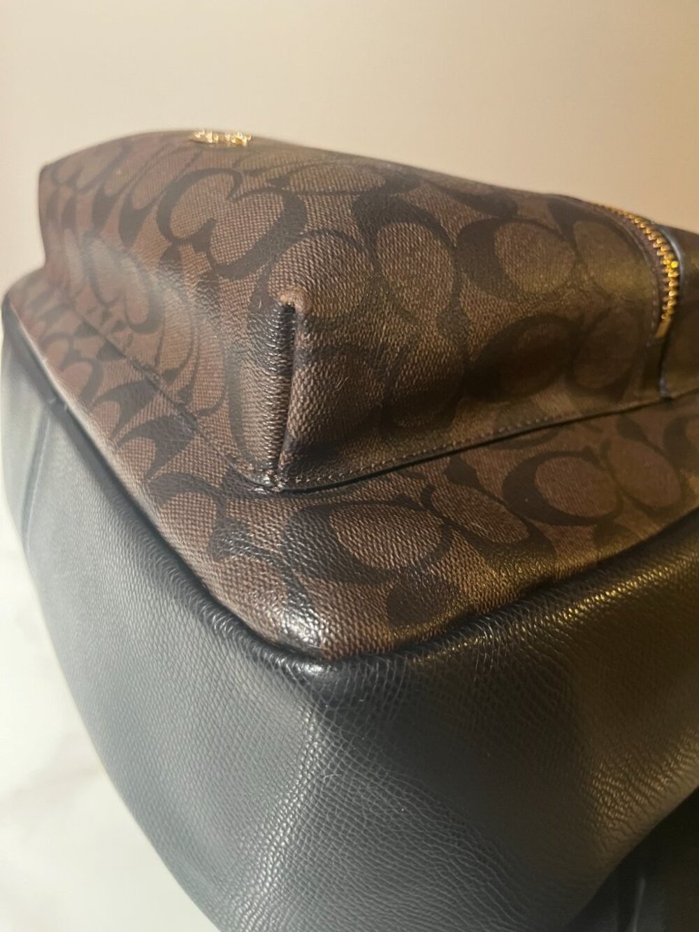 Coach Charlie Backpack Signature Brown Black Canvas Leather Trim - Picture 12 of 13